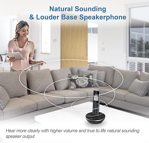 Miniatura 3 de VTech LS6381-2 Altavoz Bluetooth con cancelación de eco, reducción de ruido, transmisión de música, llamadas de PCteléfono fijocelular, emparejado