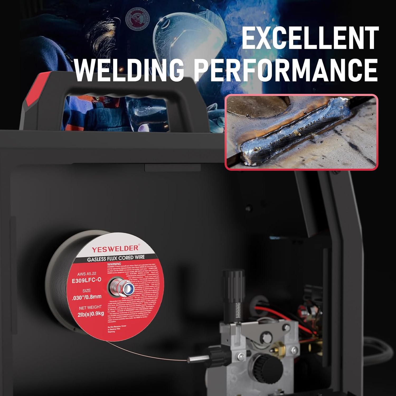 YESWELDER E309LFC-O Stainless Steel Flux Core MIG Wire, .030-Inch 2-Pound 2-Packs, Strong ABS Plastic Spool Welding Wire