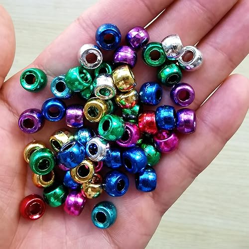 Miniatura 3 de Amaney - 500 cuentas de plástico para poni (galvanizadas) de 0.236 x 0.354 in