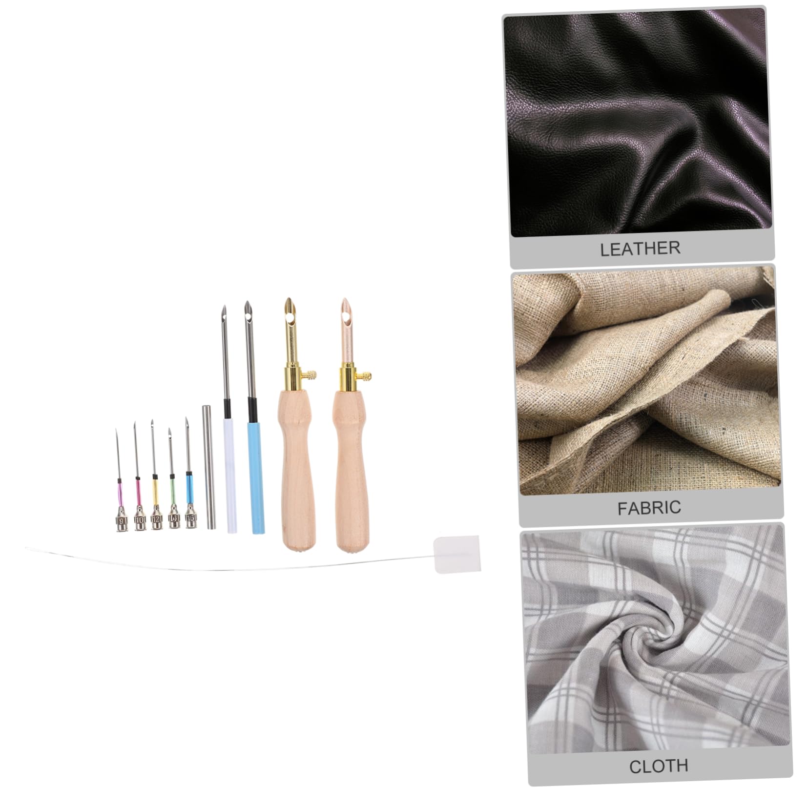 STOBOK 4juegos Agujas Punzón De Madera Para Bordado Herramienta De Costura Ergonómica Para Manualidades y Proyectos De Bordado