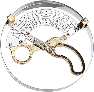 49-62cm Stainless Steel & Brass Hat Ruler Scissor Type Adult Hat Size Measuring Tools Handle Stainless Steel + Brass