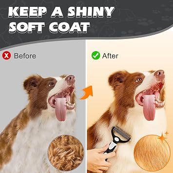 Cat shedding Tools I Cat Brush for Shedding I Undercoat Rake for Dogs and Cats I Deshedding Brush I Reduces Shedding 95% (White Black-22)