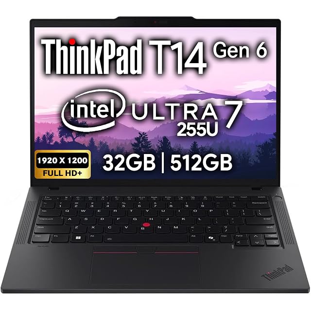 Lenovo ThinkPad T14 Gen 6 Business Laptop 14 FHD IPS Intel Ultra 7 255U 32GB DDR5 RAM 512GB