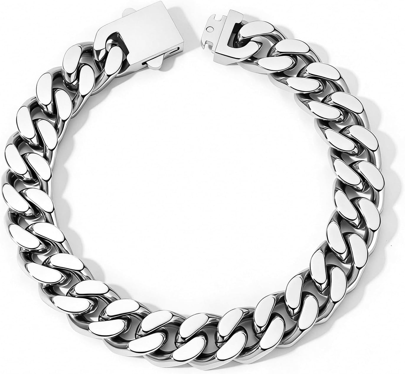 Stainless Steel Cuban Link Bracelet for Men - Gold/Silver Plated Miami Curb Chains Bracelet - Cuban Hand Chain Wrist Bracelet Hip Hop Jewelry, 9mm/11mm Width, 7.5"/8.3"/9"