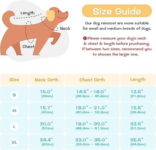 Miniatura 5 de Weesiber Chubasquero para perro, abrigo reflectante para perro, poncho impermeable para perro, chaqueta de lluvia ajustable para perro, resbalador