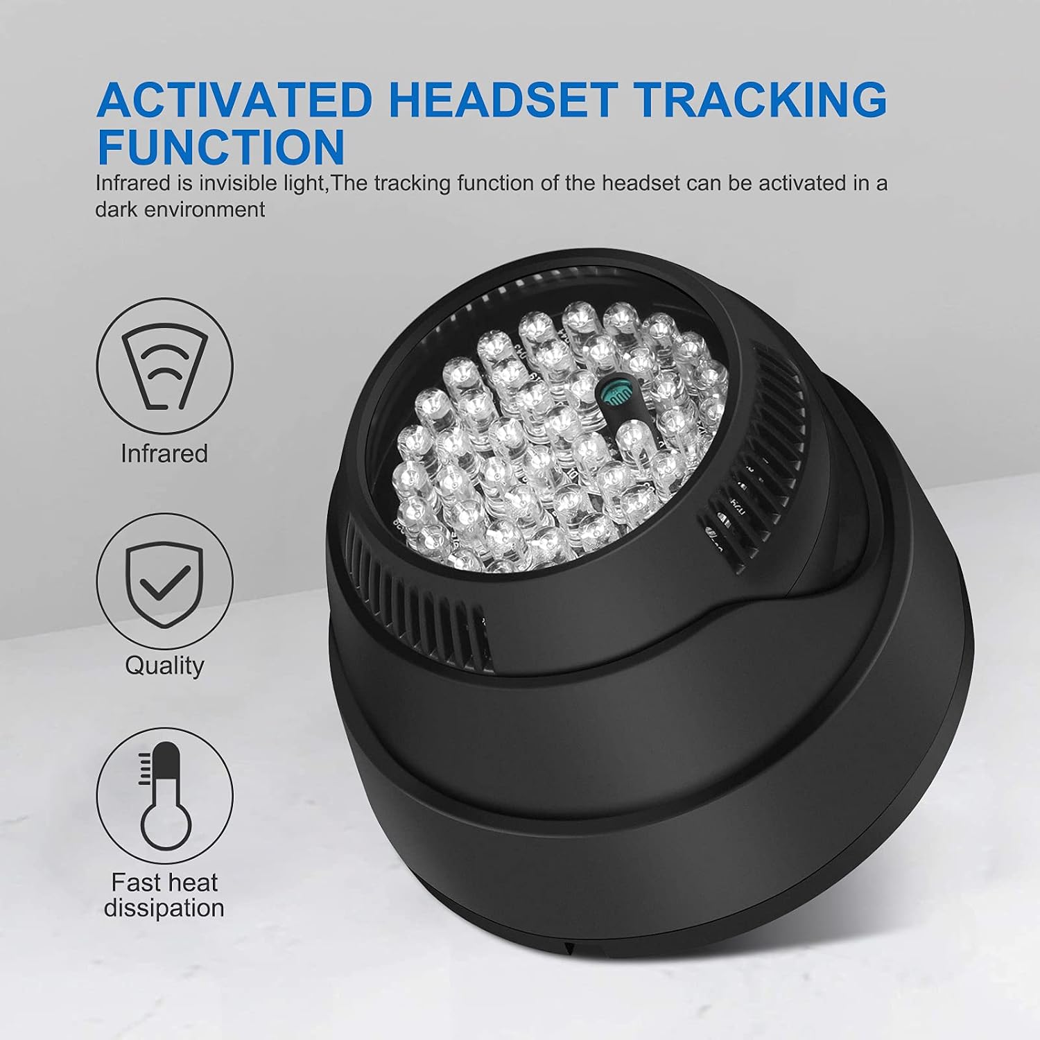 Esimen IR Illuminator Infrared Flood Light Compatible for Oculus Quest 2,Meta Quest, PSVR 2 Hand Tracking Immersive No-Light Anti-Interference, Increase Tracking Sensitivity Reduce Drift(Black)