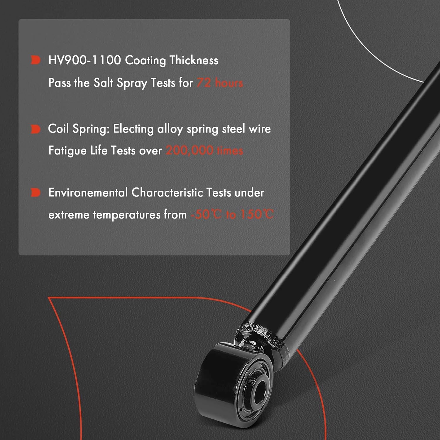 A-Premium Rear Shocks Compatible with Honda Accord 2018-2023 - 2x Replacement Suspension Shock Absorber Strut