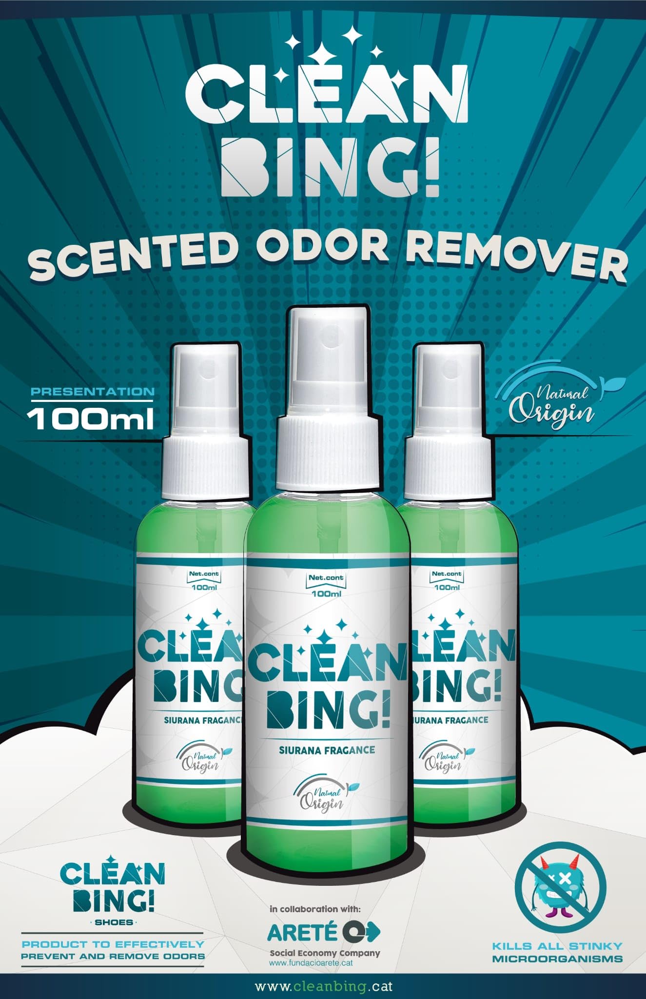 Desodorante Zapatos Quita Olor Spray Viaje Absorbe Olores Deportivos Neutralizador para Calzado Pies Muy Fuerte Pies de Gato Botas de Montaña Zapatillas Guantes de boxeo Prevenir Smelly feet 100ml