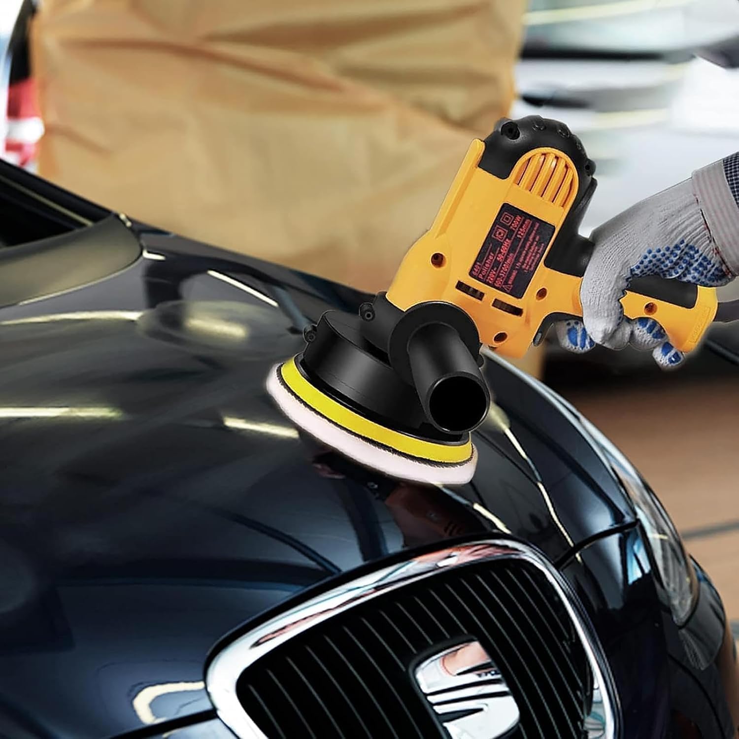 Mini lucidatrice 700 W, set di 31 lucidatrici per auto, lucidatrici eccentrici da 125 mm, smerigliatrice orbitale, velocità 600 – 3700 giri/min, per dettagli auto, barca, rimozione dei graffi
