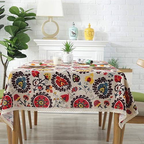 Miniatura 4 de Mantel Bringsine clásico rectangular de lino, para picnic, cena, varios tamaños