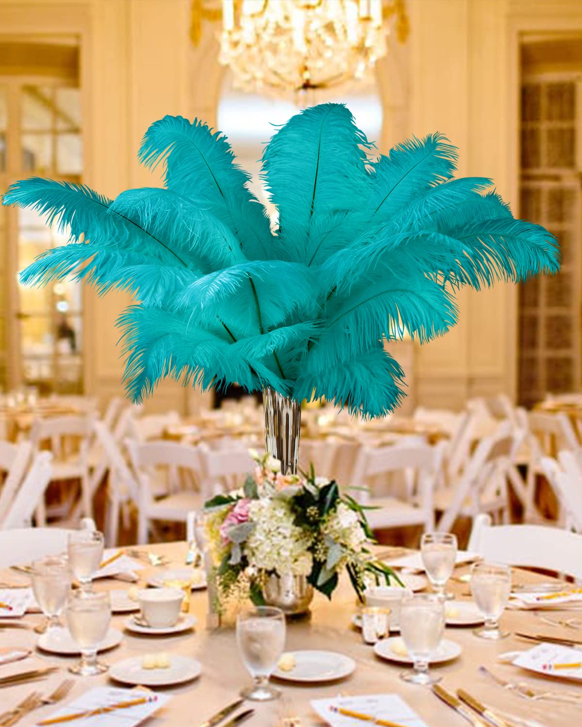 Lot de 10 grandes plumes d'autruche blanches naturelles en vrac – Kit de fabrication de plumes de 71,1 cm de long pour travaux manuels, vases, décorations d'intérieur, fête de mariage, centre de table