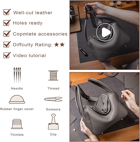 Miniatura 3 de POPSEWING Kit de bolsa de bricolaje LD Bolsas de lujo para mujer, regalos únicos para novia, kit romántico de bolsa de hombro de cuero, bolsa