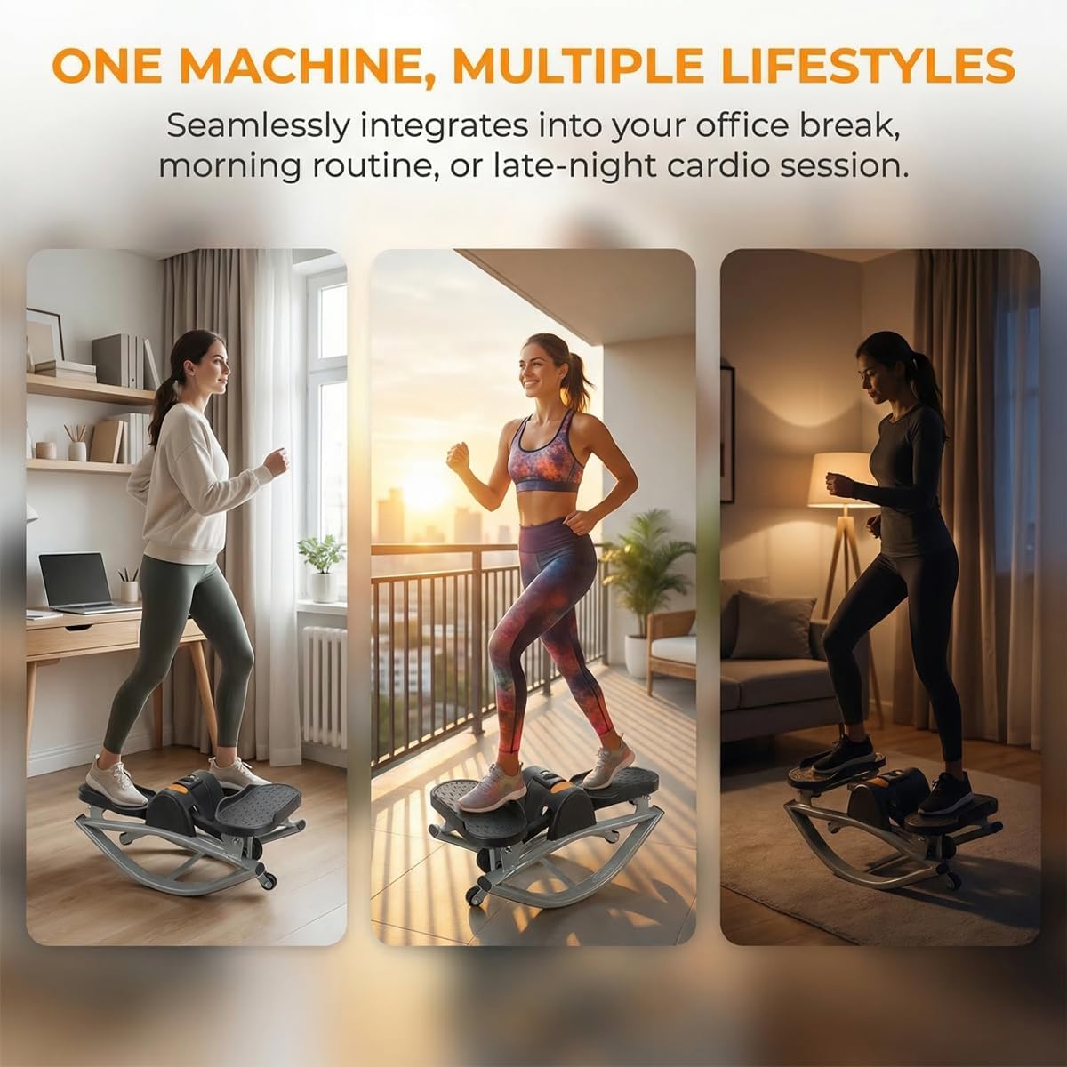 Rock Stepper Side to Side,Rocking Stepper Equipped with Resistance Bands and Non Slip Floor Mats，Portable Rock Stepper for Home Apartment Dorm Office