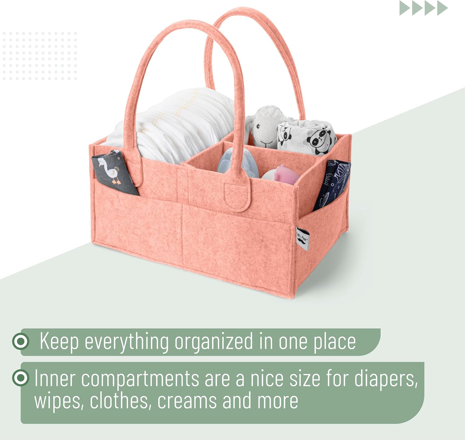 Mr. Pen- Baby Diaper Caddy Organizer, Coral image 4