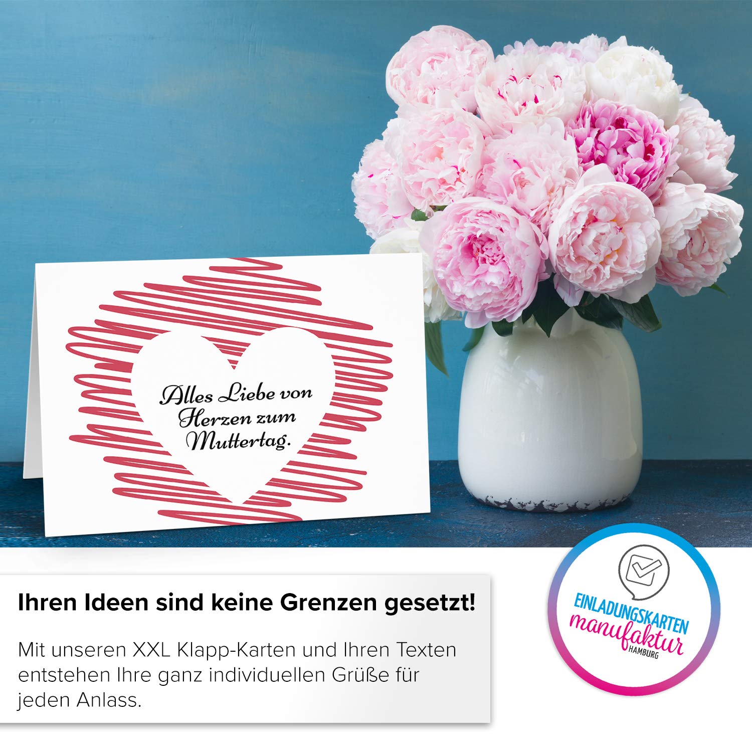 Muttertagskarte Mit Spruch – Postkarte Mit Umschlag, Rückseite Frei, Made In Germany
