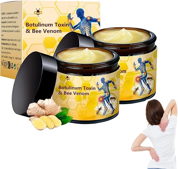 2 Pcs Botulinum Toxin & Bee Venom Bone Cream, Bee Venom Joint Gel with Natural Formula for Neck,Waist,Back Hand Feet and Leg