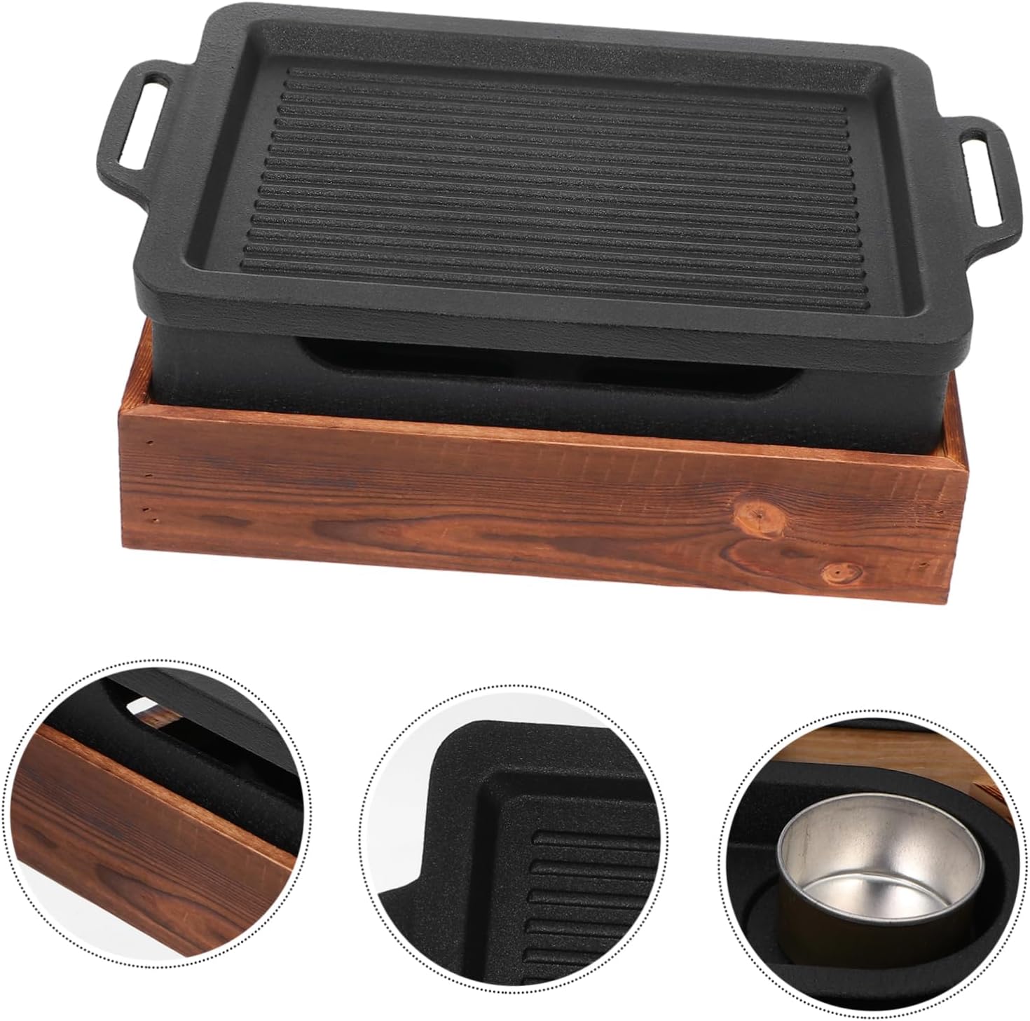 Korean-style Non-stick Barbecue Grill Pan Aluminum Baking Tray for Indoor Outdoor Cooking for Steak and Lamb Chops Food-grade Material