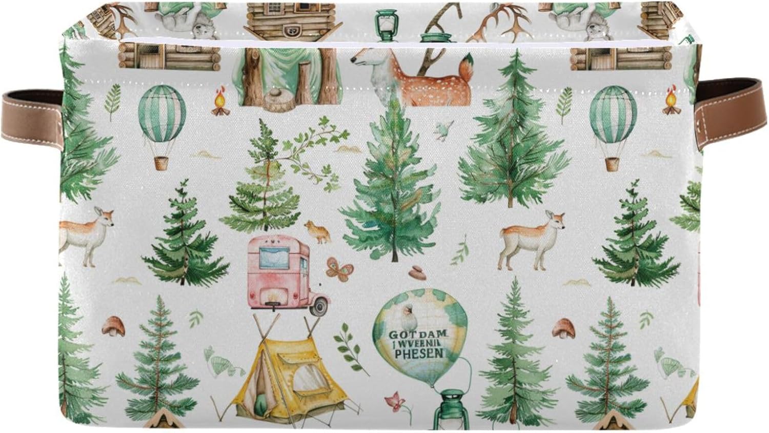 Watercolor Forest Camping Storage Basket