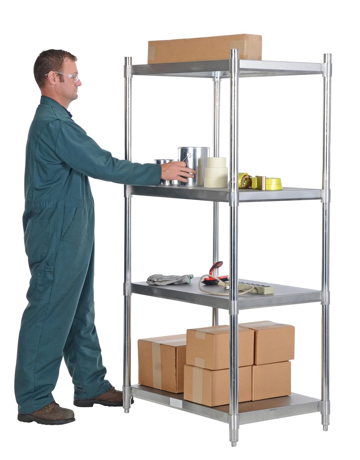 Vestil SSS-2436 Stainless Steel Shelving 36 In. x 24 In. 600 Lb. Capacity Brushed Silver
