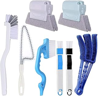 Bestylez Window Cleaning Brush, 8 Pcs Household Deep Cleaning Tool Kit for Groove, Track, Sill, Gap, Baseboard, Blinds, Ki...