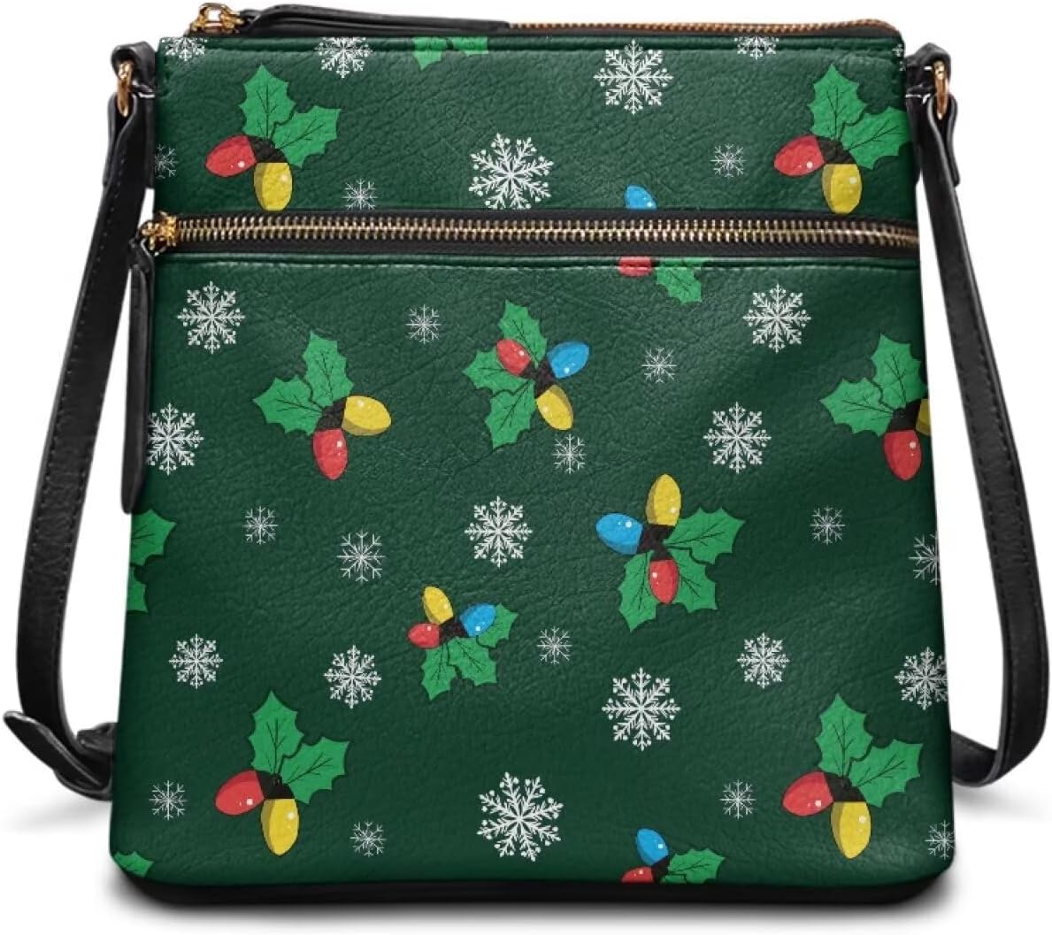 Christmas Womens Hobo Bag Leather Shoulder Bag for Ladies Crossbody Bucket Bag with Anti-Theft Pocket for Everyday