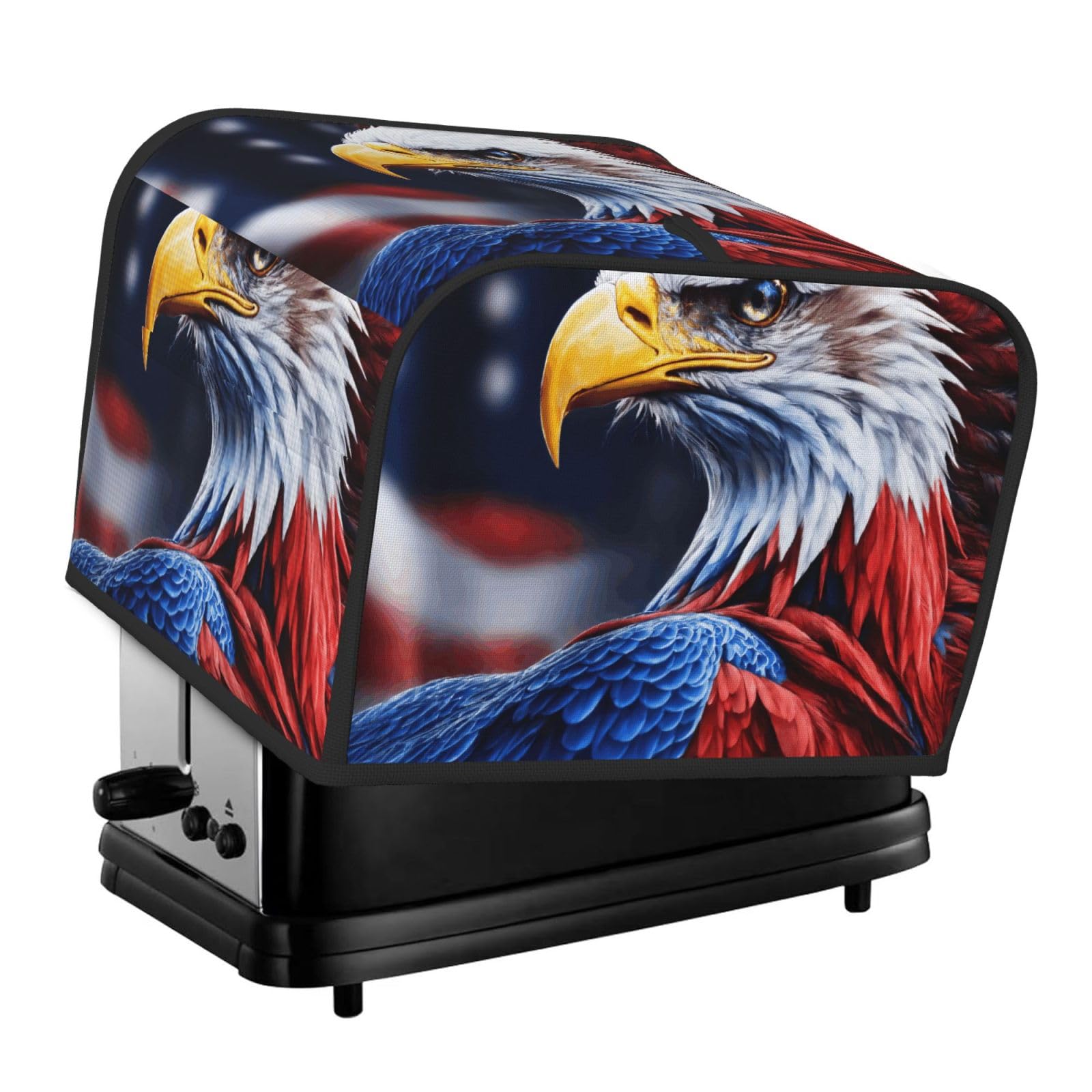 American Bald Eagle Print 4-Slice Toaster Cover Dustproof Waterproof Kitchen Appliance Protector For Bread