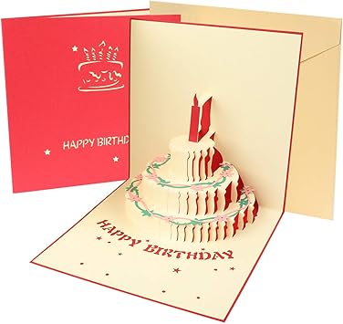 Amazon Guumuxin誕生日カード バースデーカード 立体グリーティングカード 手作り プレゼント お祝い 感謝状 封筒付き グリーティングカード 文房具 オフィス用品