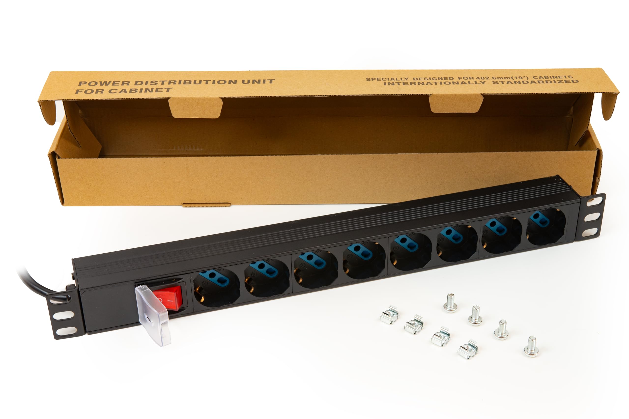 LINK MULTIPRESA Rack 19 8 Gniazda UNIWERSALNE z Przełącznik Wtyczki C14