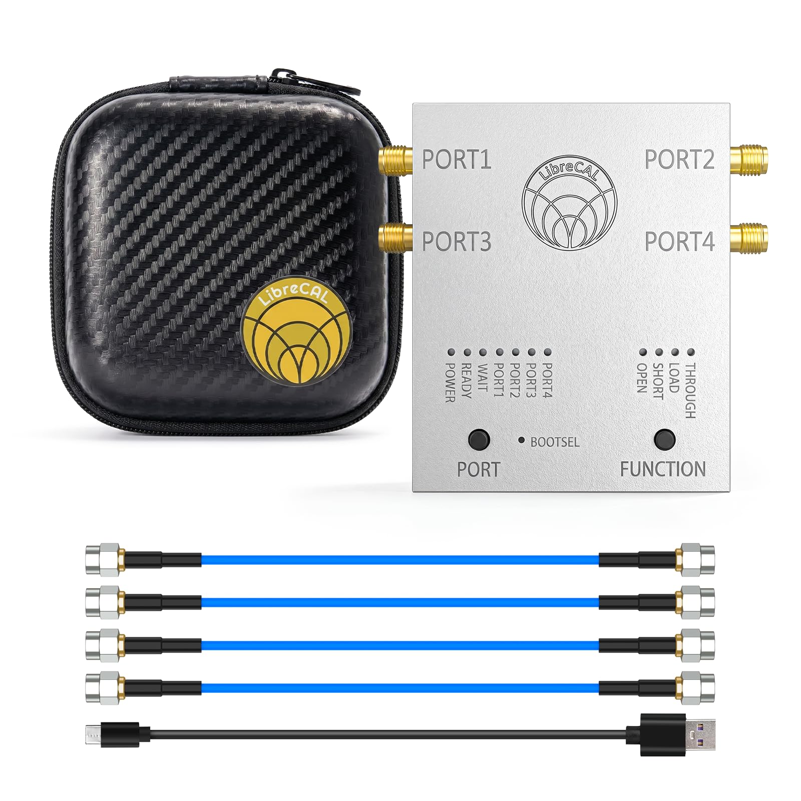 SEESII LibreCAL - Kit de calibración electrónica de 4 puertos: 9 kHz-6 GHz, kit de calibración VNA con bolsa de almacenamiento para analizador de red vectorial LibreVNA Medición RF