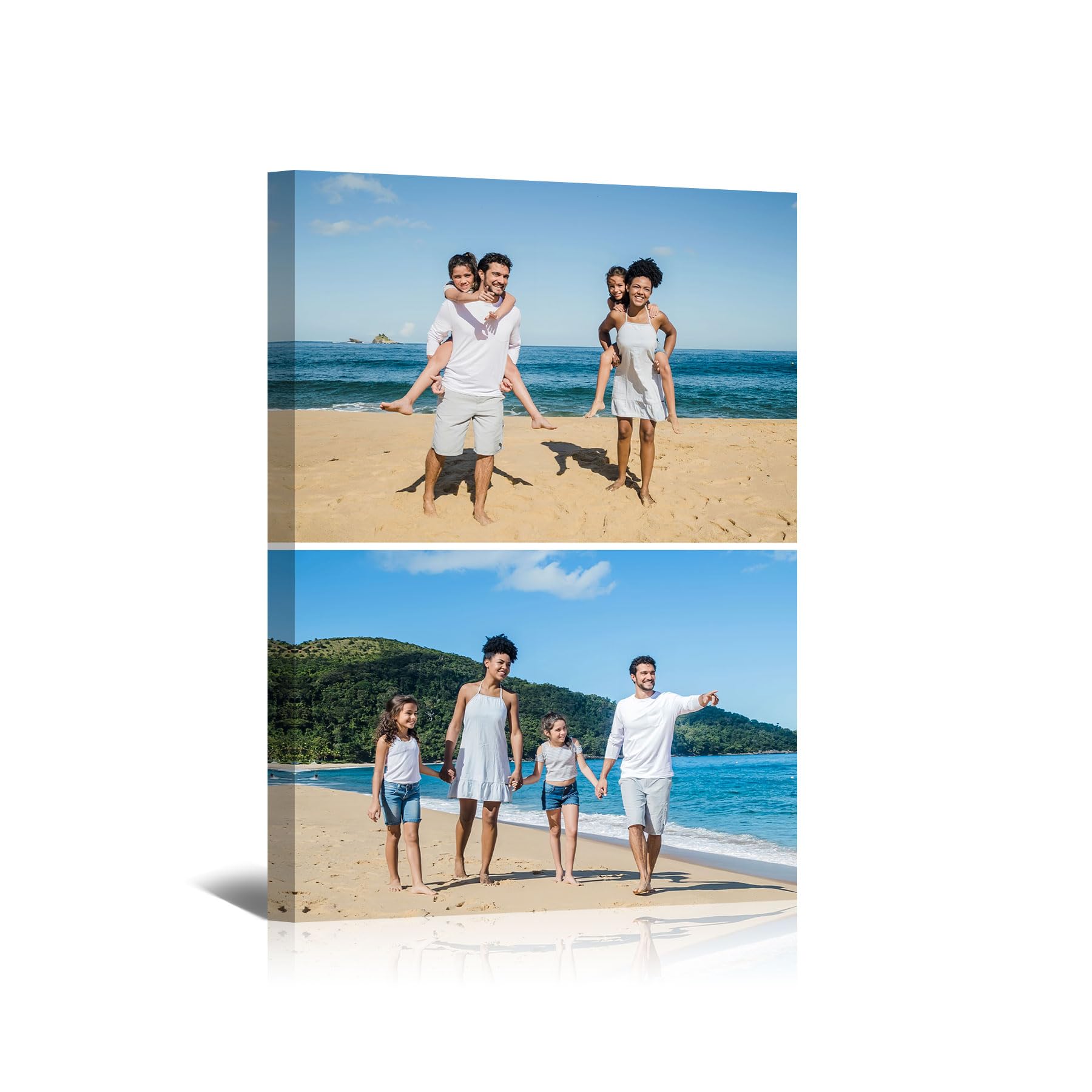 Personalised Photo Collage Canvas Prints Custom Multi Picture Framed Wall Art, 2 Photo Collage, Personalised Gift for Women Mum Dad Couples Pets, Family Photo Canvas Home Decor 51x76 cm (20x30in) — image 1