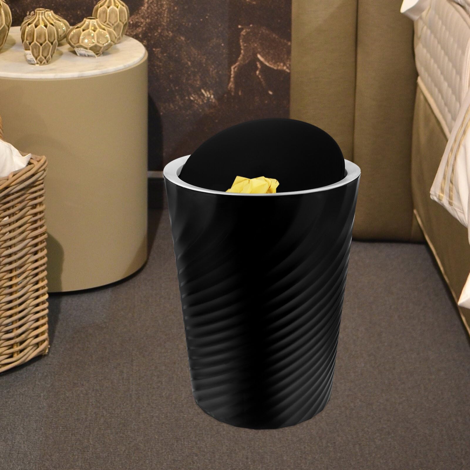Alipis Vuilnisemmer Met Swingdeksel Afvalbak Voor Badkamer Keuken Kantoor Duurzaam Handig Ontwerp Voor Thuisgebruik Voor Woonkamers Badkamers
