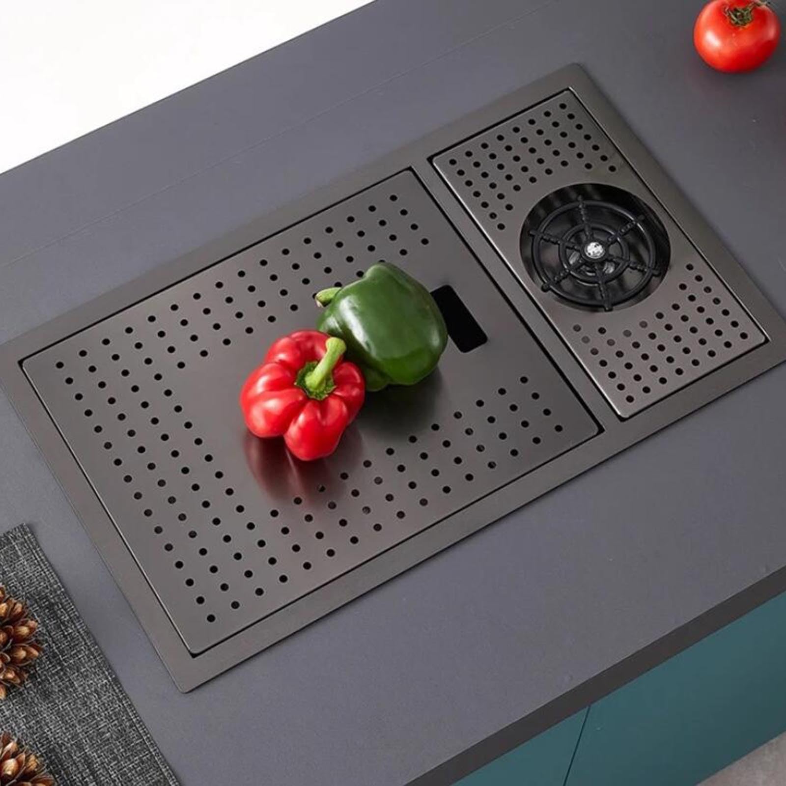 Fregadero de Cocina Compacto de Acero Inoxidable con Grifo Plegable y lavavasos. Diseño Que Ahorra Espacio para Apartamentos, cafeterías, restaurantes y Bares (60x40x23 cm).