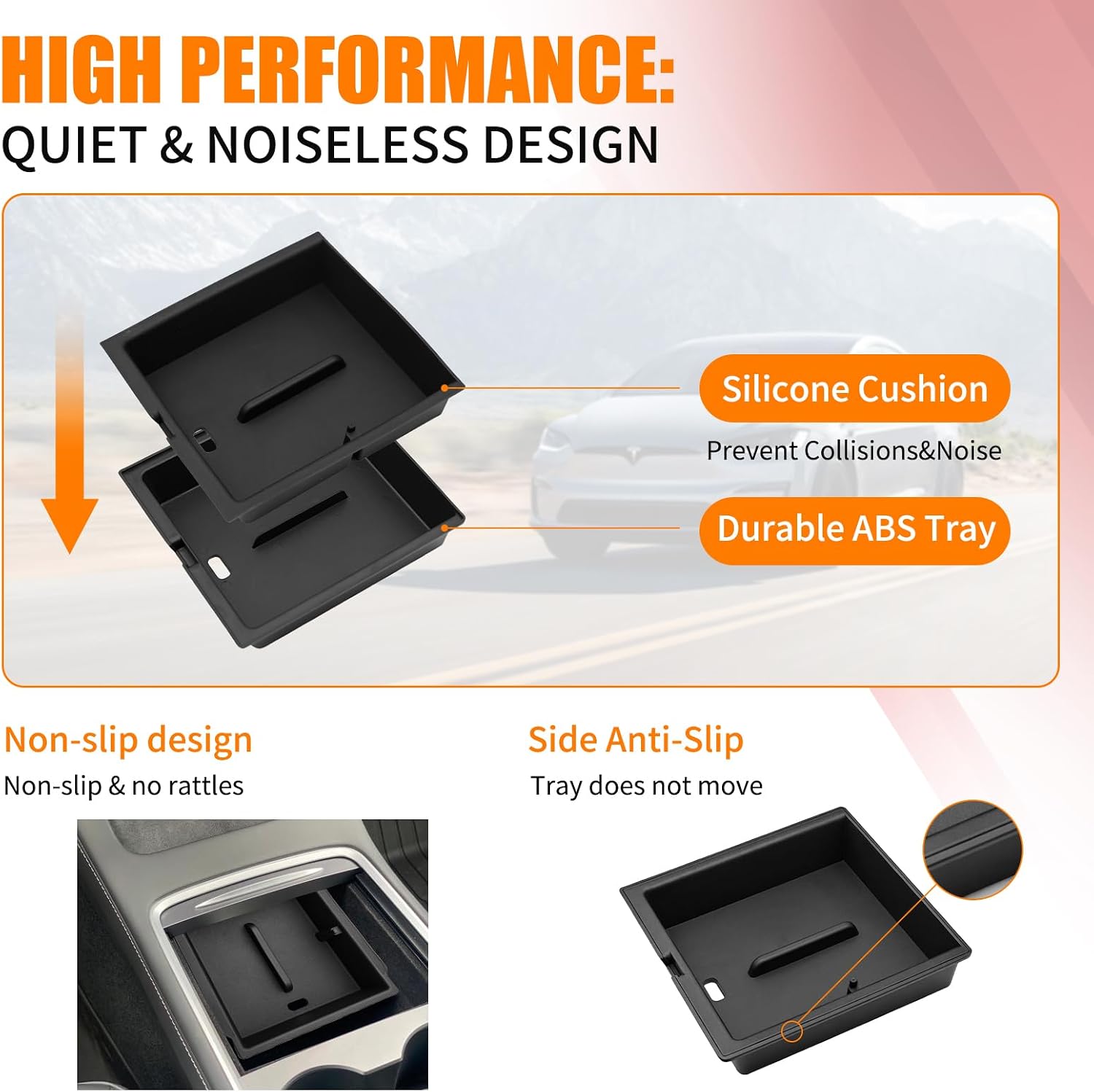 8PCS Center Console Organizer Tray for 2025 2026 Tesla Model Y Juniper Accessories, Under Seat Storage Armrest Hidden Storage Box Cup Holder Charger Pad for Tesla Model Y Juniper