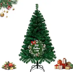 Árvore De Natal 1,50m Pinheiro Luxo 500 Galhos Cheia Resistente Pinheiro De Natal Tradicional Verde Premium Cheia — Realista e Elegante Natal Encantador Decoração de Casa