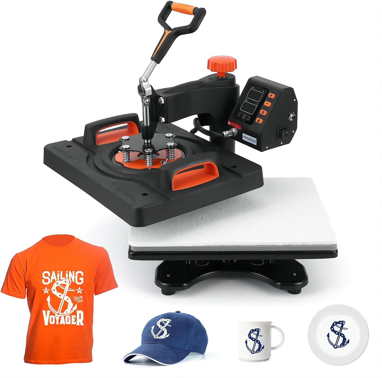 6 in 1 Heat Press Machine, 12" x 15" Professional Sublimation Machine, Heat Press Machine for T-Shirts, 360° Swing Away, 0-410℉, 3 Preset Modes Heat Transfer Machine