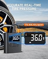 Vista 5 de Inflador de neumáticos, compresor de aire portátil, bomba de aire inalámbrica de 150 PSI para neumáticos de automóvil, bomba de neumáticos