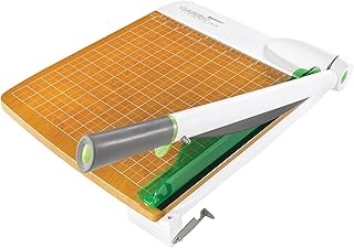 Westcott 16874 15-Inch CarboTitanium Wood Base Guillotine Paper Cutter, Multi-Paper Trimmer with 30 Sheet Capacity