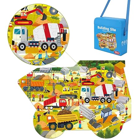 Amazon Nueplay 車 エンジニアリングカー ジグソーパズル 105ピース 知育玩具 男の子 おもちゃ 女の子 おもちゃ 教育ゲーム 知的ゲーム 家族オモチャ 子供向けパズル 収納ボック付き キッズ 孫 人気 誕生日プレゼント 贈り物 49 2 33 8cm ジグソーパズル おもちゃ