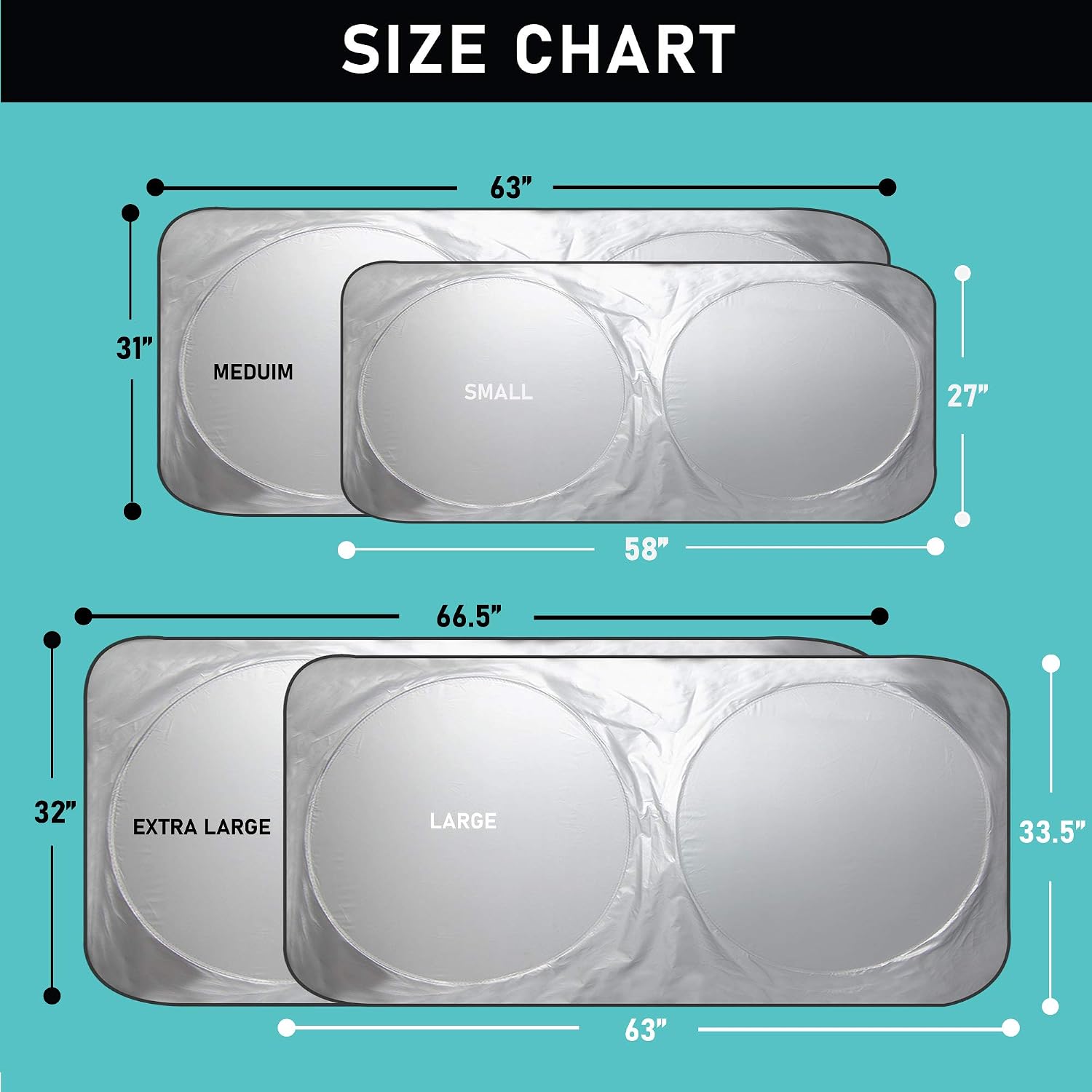 FH Group Windshield Sun Shade, Penguin Print Car Sun Shade Windshield, Reflective Car Sun Shade, (31”L x 63”W) Medium Car Windshield Sun Shade, Foldable Sunshade for Car Windshield
