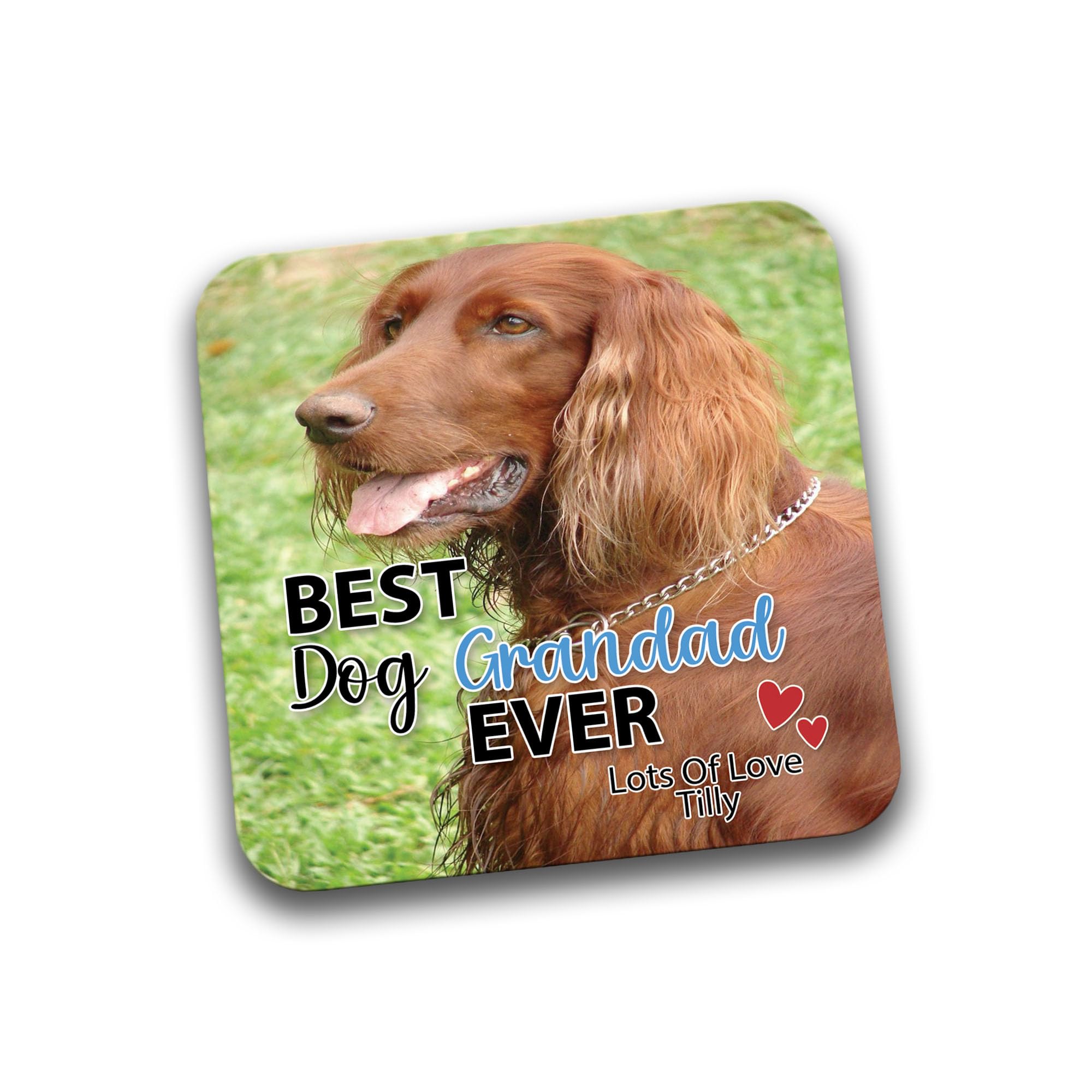 Rib Ticklerz - Personalised Photo Coaster From The Dog - Best Dog Grandad Ever - Custom Gifts Dog Grandad Present - Birthday - Xmas - DC79