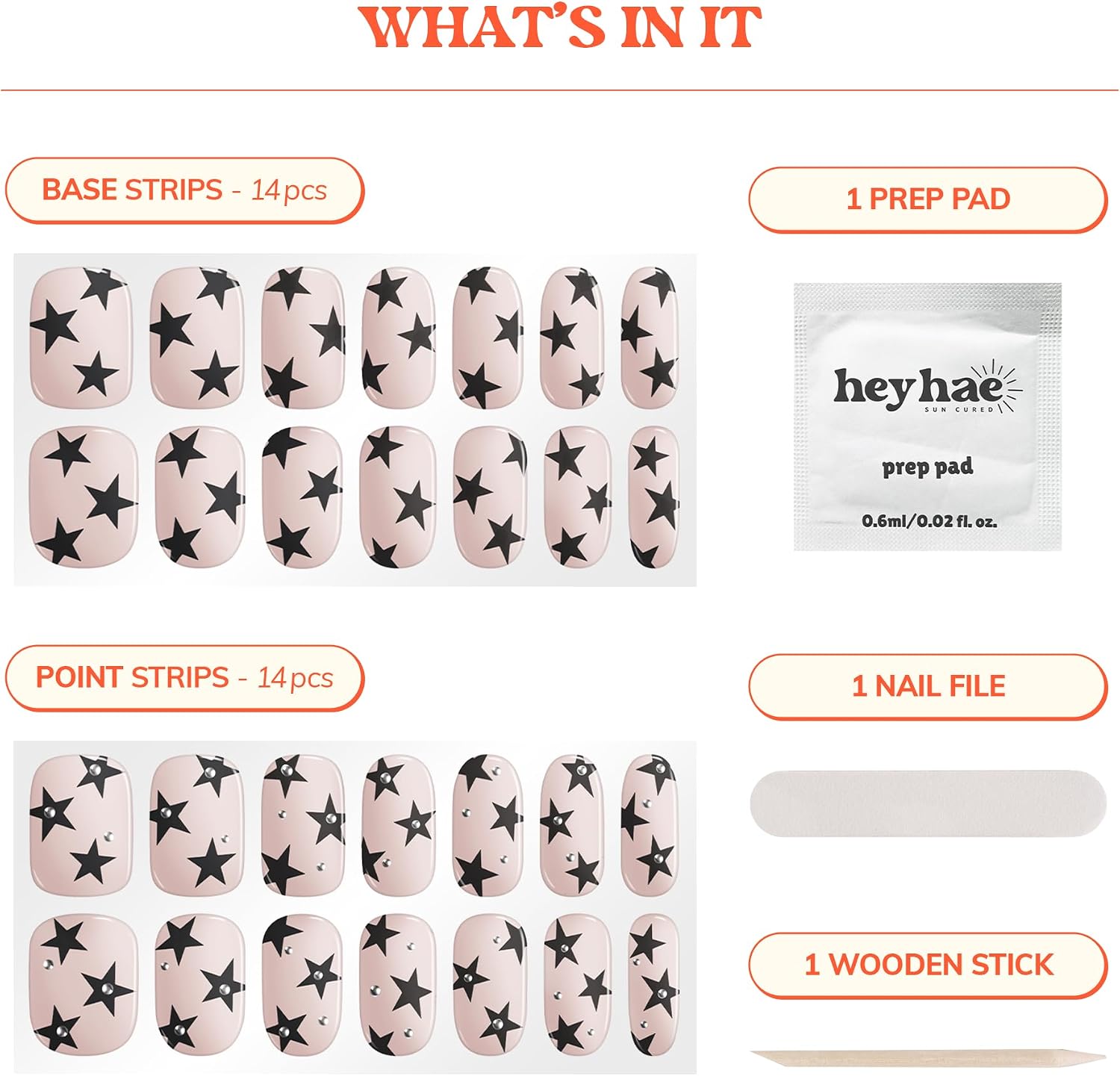 Heyhae Semi Cured Gel Nail Strips - Hey, You're My Star