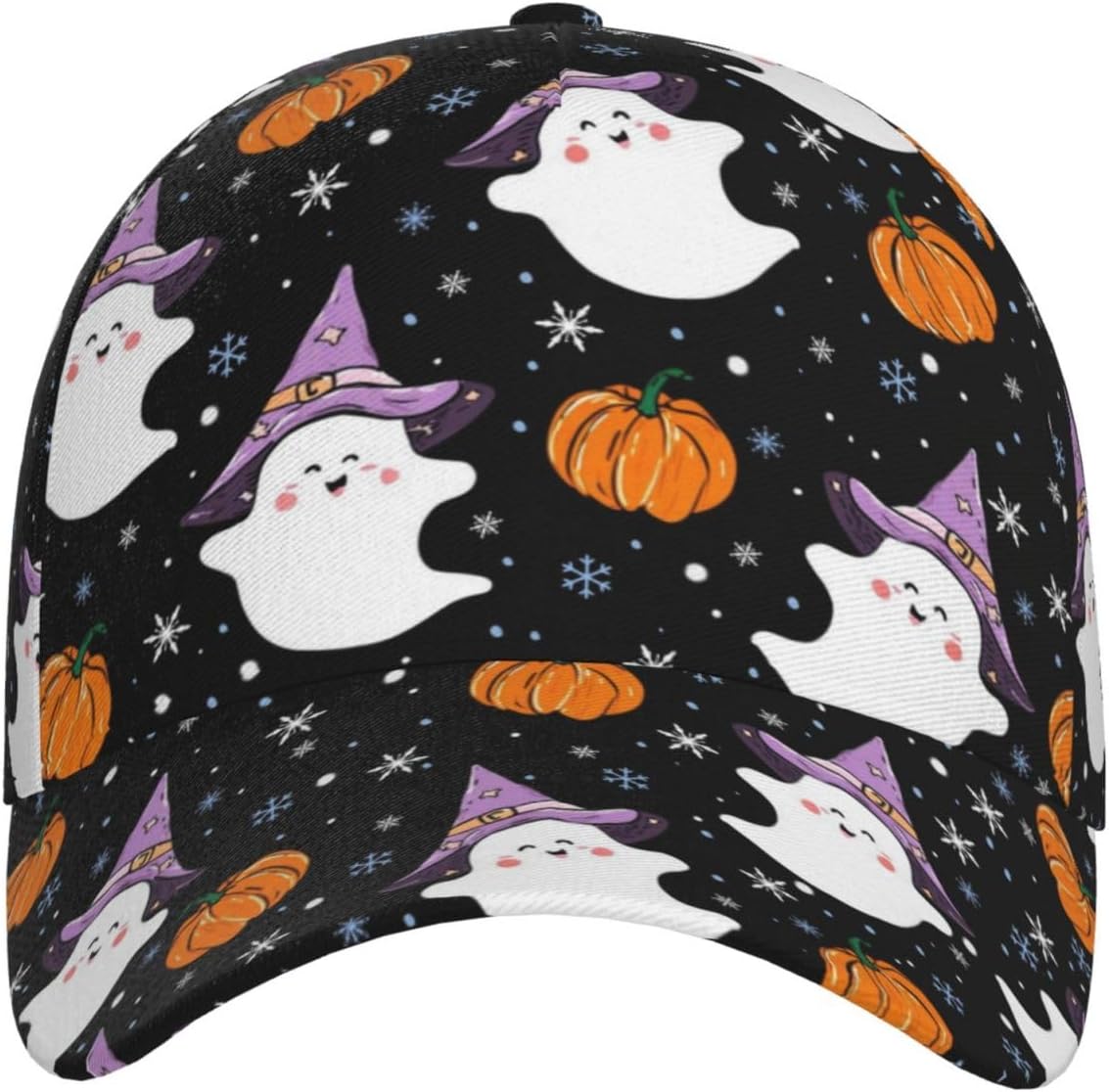 Halloween Pumpkin Baseball Cap Horror Bats Snapback Baseball Hat Breathable Trucker Sport Hats for Women Men