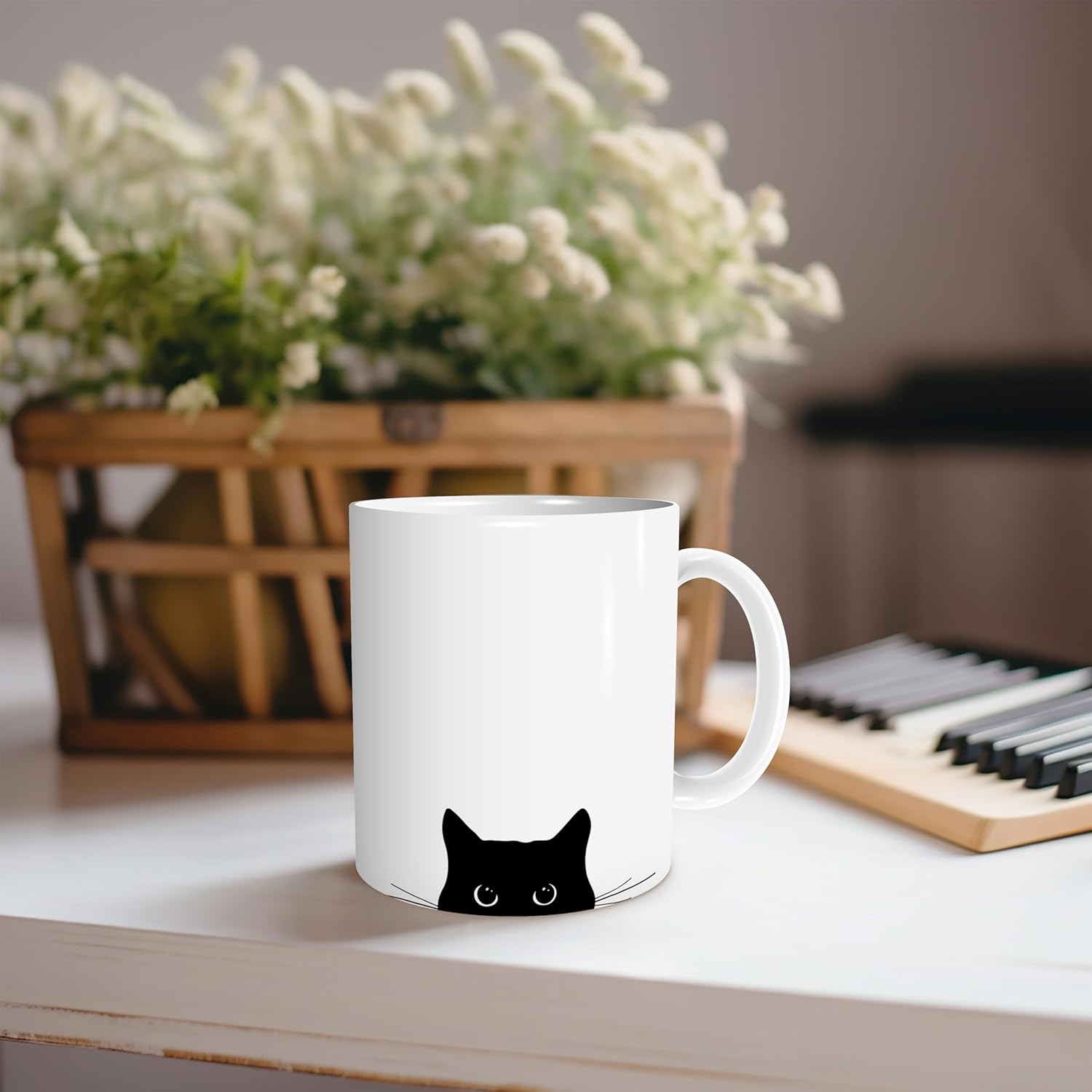 OFlich Black Cat Coffee Mug - Black Cat Gifts, Black Cat Mug, Cat Mugs For Cat Lovers Women, Cat Gifts For Cat Lovers, Cat Gifts For Women Girls, 11oz Ceramic Coffee Mug - Image 4