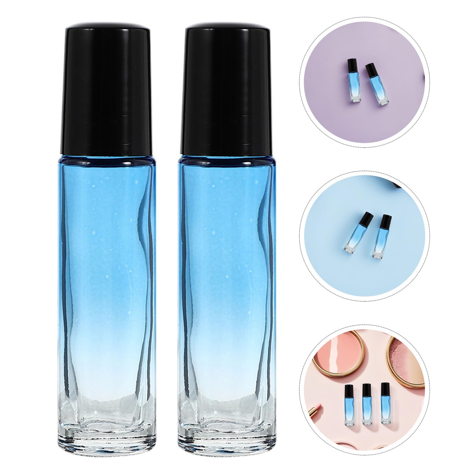 Flaconi Roll-On in Vetro da 10 Ml Set da 20 Contenitori Ricaricabili per Oli Essenziali Profumi e Massaggi con Sfera in Acciaio e Tappo in Plastica per Aromaterapia e Viaggi