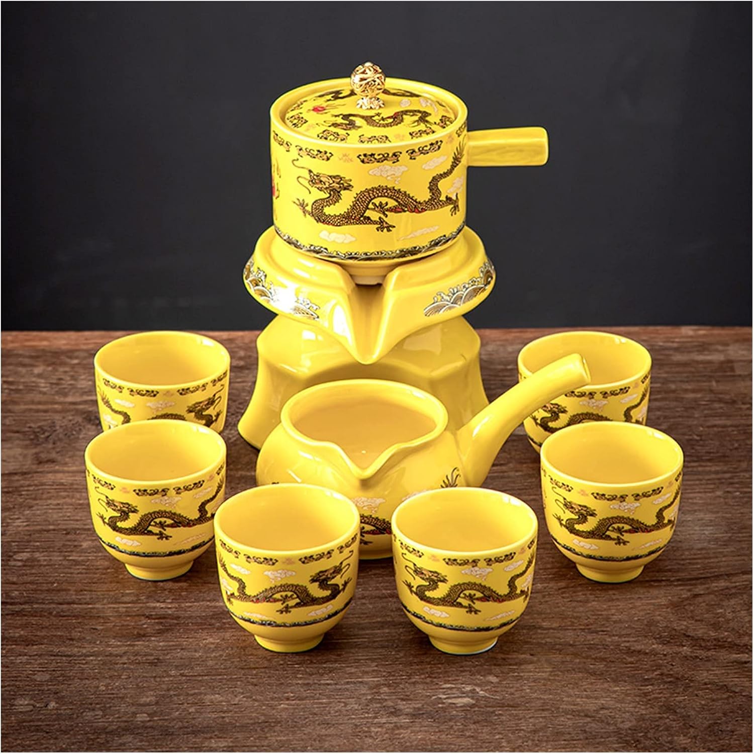 Ceramic Stone Grinding Semi-Automatic Kung Fu Tea Set Creative Wis