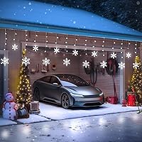 Vista 7 de Aulanto Christmas Snowflake Lights, 14 Drops Cool White 11.48FT 168 LED Icicle Lights Waterproof with 8 Modes, Connectable for Eaves, Windows