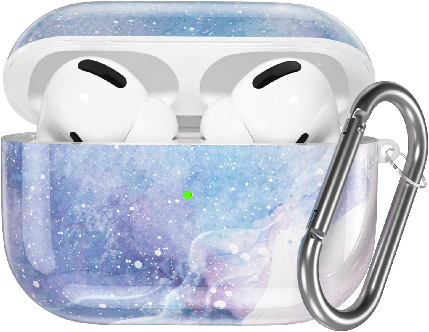 GEAK Compatible with AirPod Pro Case, Fashion Pattern Hard TPU Protective Case for Apple AirPods Pro, [Front LED Visible] Romantic Snow