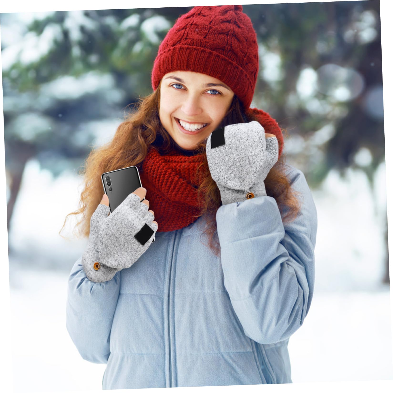 BESPORTBLE 5pares Guantes Calentadores USB Recarcables De Dedos Guantes Térmicos para Invierno Calentadores De Doble Calefacción Cómodo y De Usar para Ordenadores y Actividades