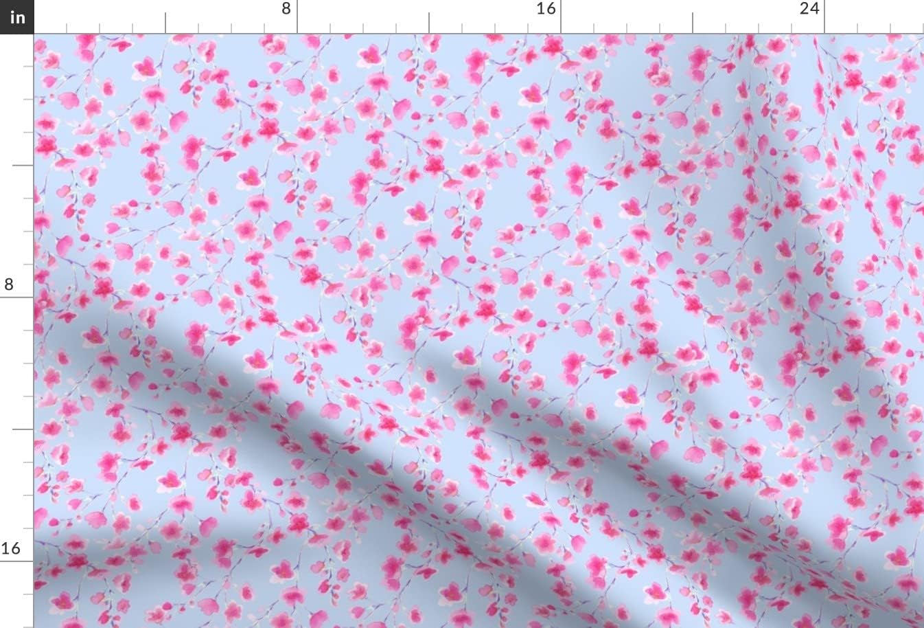 Spoonflower Fabric - Cherry Blossom Periwinkle Watercolor Flowers Floral Pink Purple Printed on Minky Fabric by The Yard - Sewing Baby Blankets Quilt Backing Plush