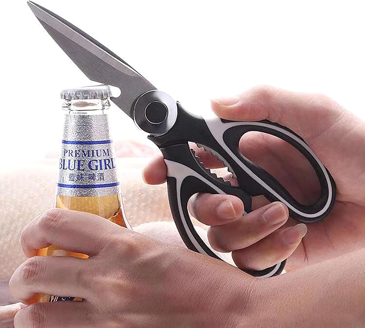Heavy Duty Kitchen Scissors, 2 Pcs Stainless Steel Multipurpose Sharp Utility Shear for Chicken, Fish, Meat, Bear and Nuts (2)